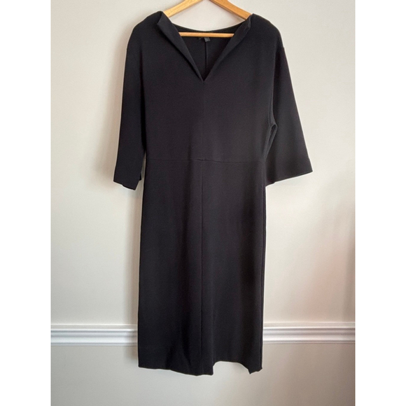 COS Womens Small Stretch-Jersey VNeck Tunic Dress Minimalist Modern Contemporary - Picture 3 of 14